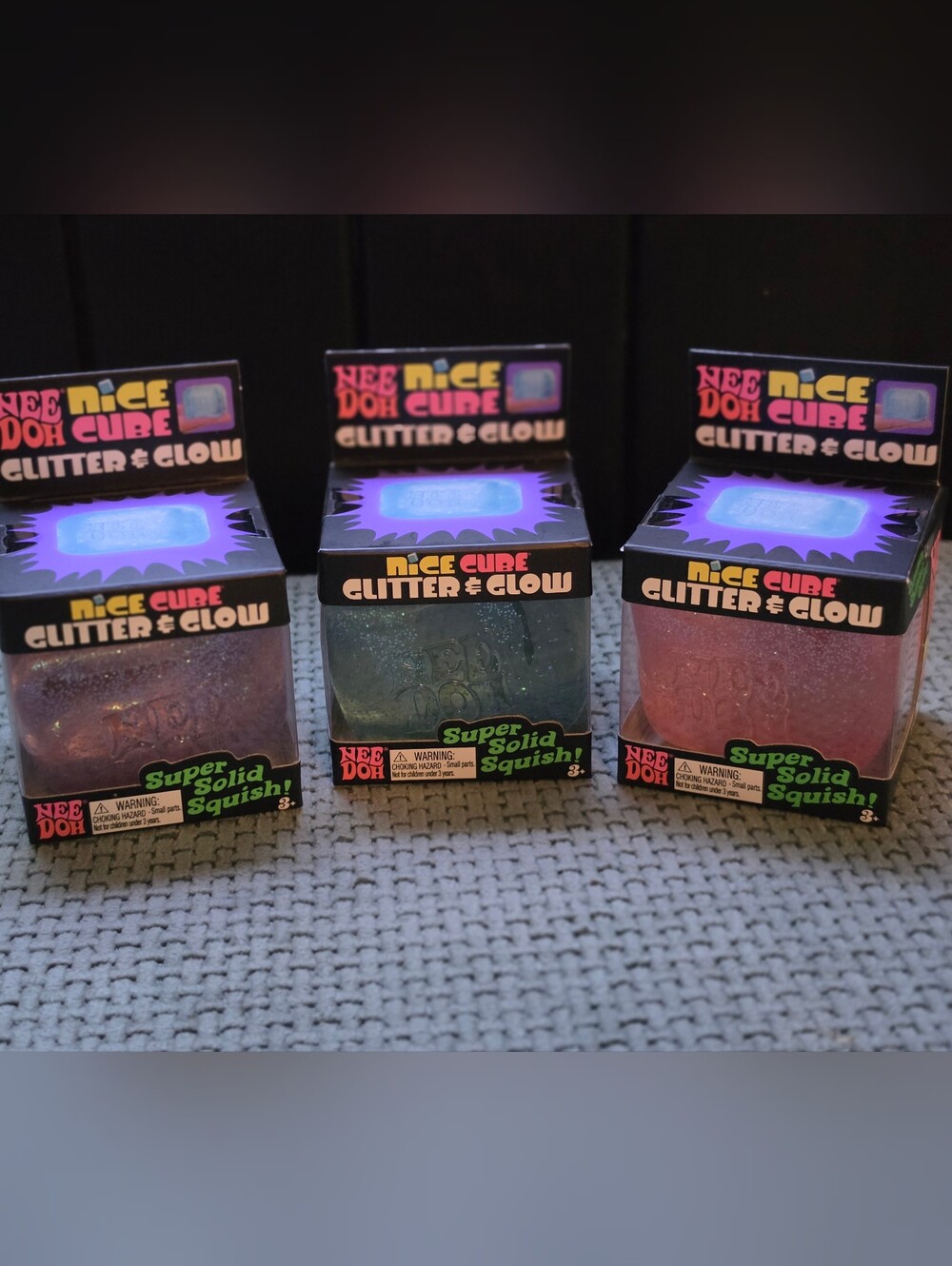 NIB Bundle Of 3 Glitter And Glow Needohs! Pink, Purple, Teal